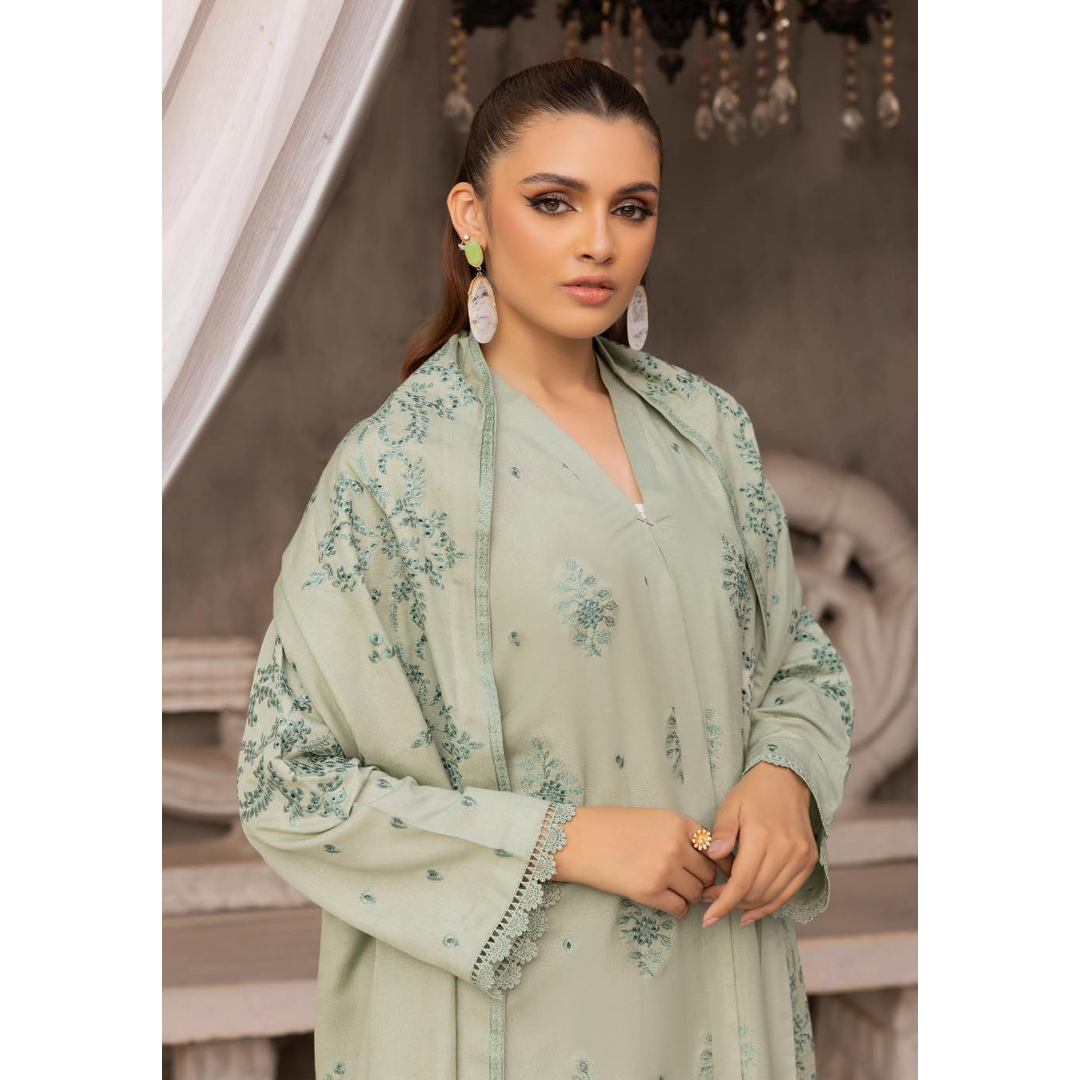 3 Piece – Unstitched Cutwork Embroidered Suit – SN562802