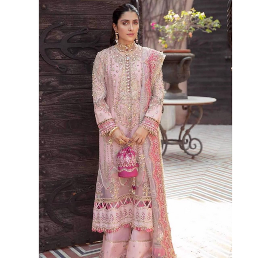 3 Piece- Organza Embroidered Suit-AHXANF46