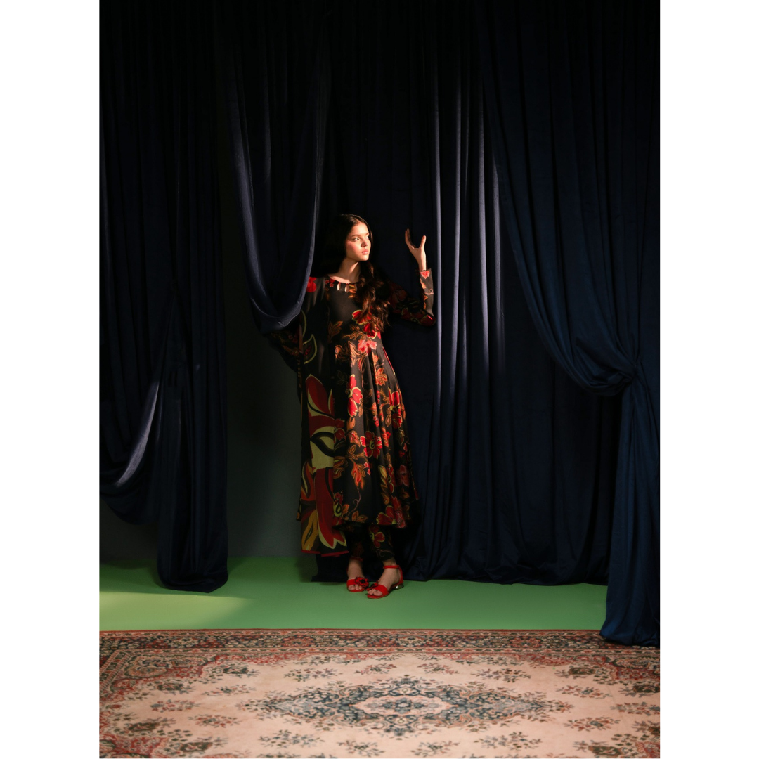 3 Piece – Unstitched Printed Dhanak Suit – DVF5895001