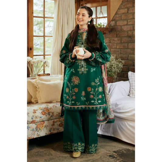 3 Piece – Unstitched Embroidered Dhanak Suit – VTXANF19