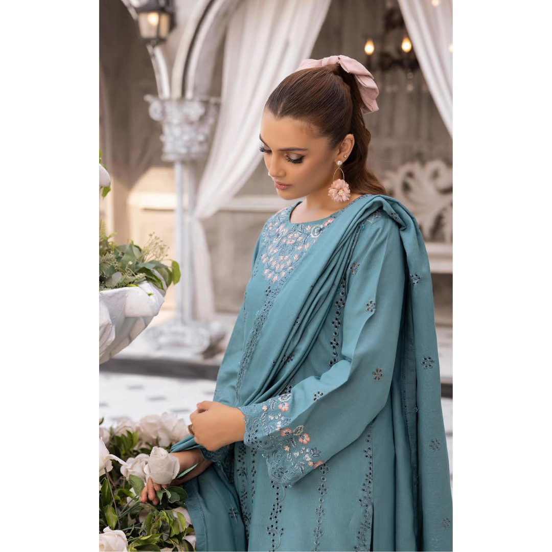 3 Piece – Unstitched Cutwork Embroidered Suit – SN562803