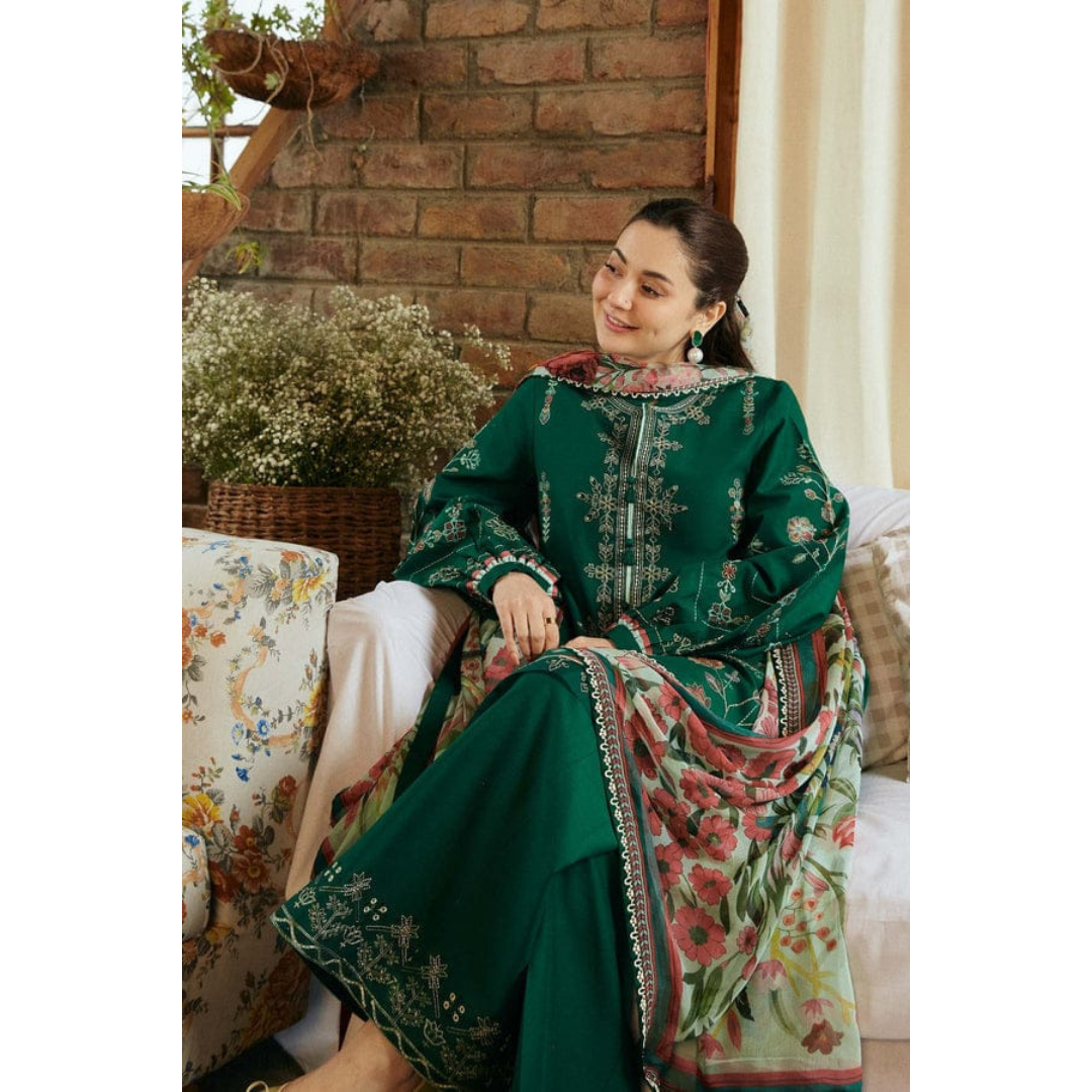 3 Piece – Unstitched Embroidered Dhanak Suit – VTXANF19