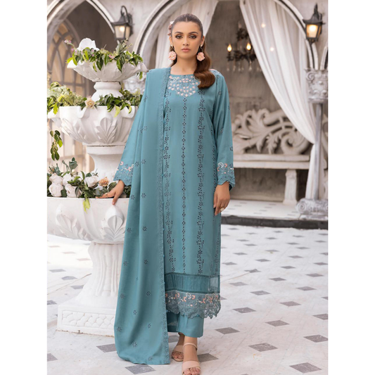 3 Piece – Unstitched Cutwork Embroidered Suit – SN562803