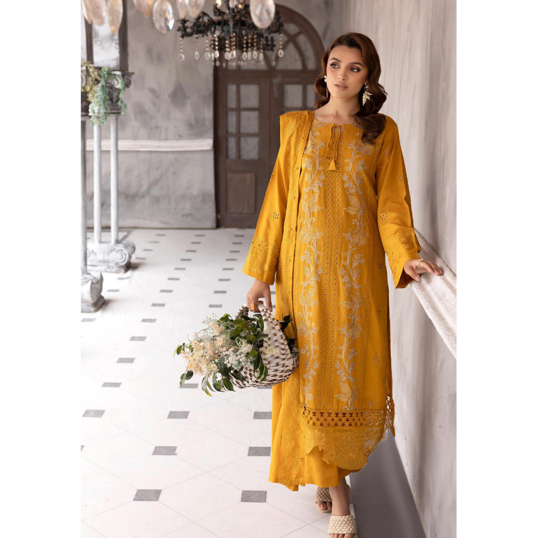 3 Piece – Unstitched Cutwork Embroidered Suit – SN562804