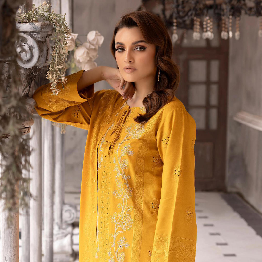 3 Piece – Unstitched Cutwork Embroidered Suit – SN562804