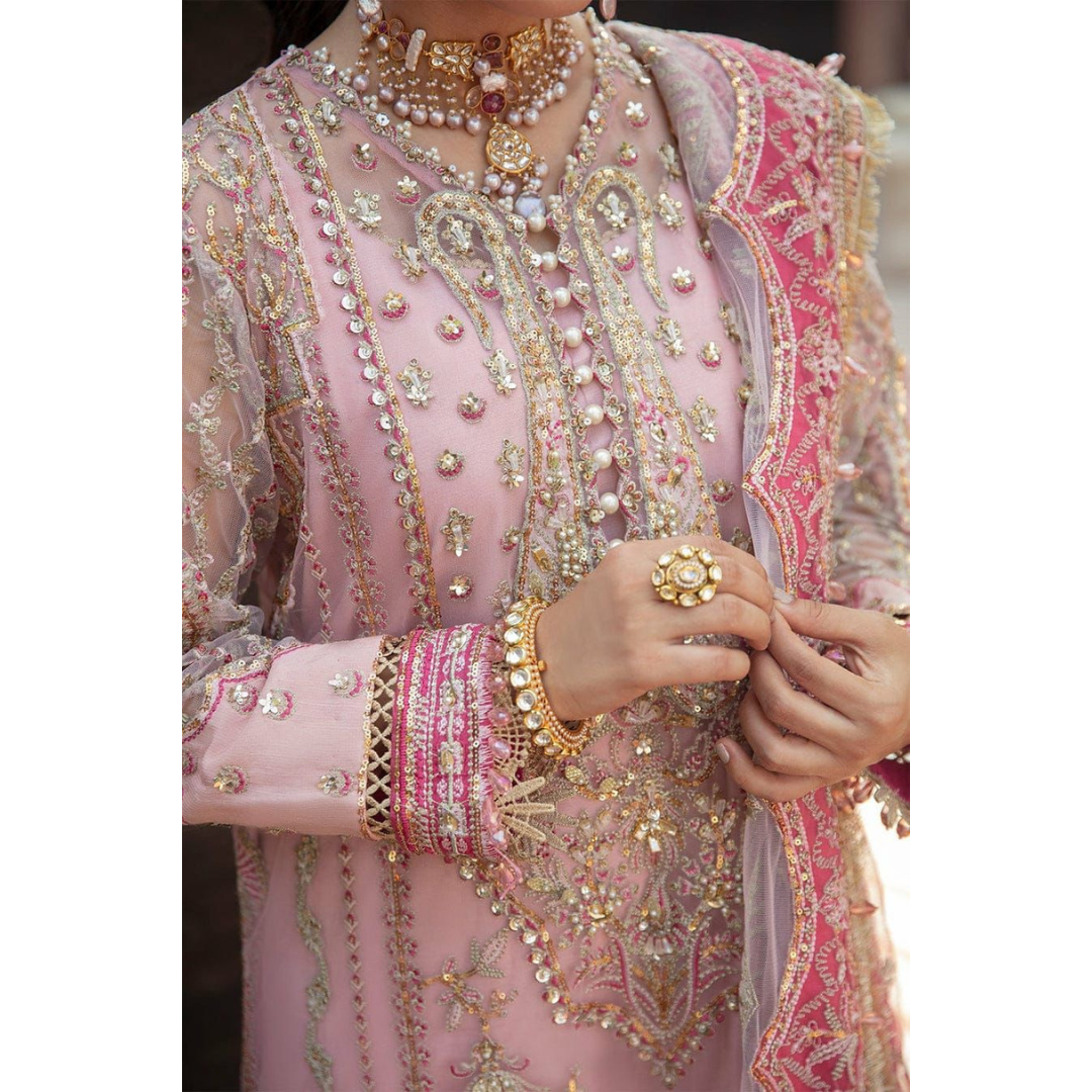 3 Piece- Organza Embroidered Suit-AHXANF46