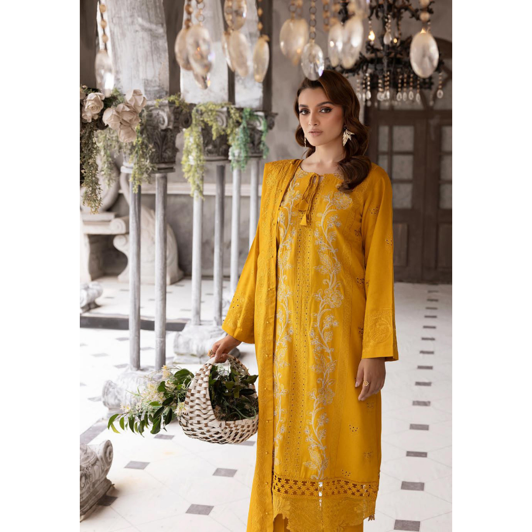 3 Piece – Unstitched Cutwork Embroidered Suit – SN562804