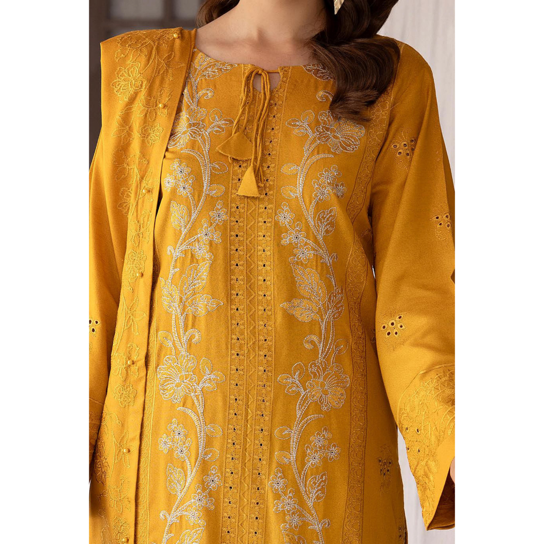 3 Piece – Unstitched Cutwork Embroidered Suit – SN562804