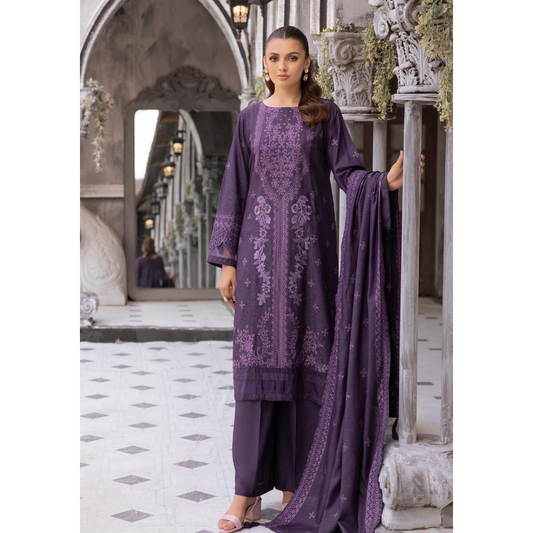 3 Piece – Unstitched Cutwork Embroidered Suit – SN562808